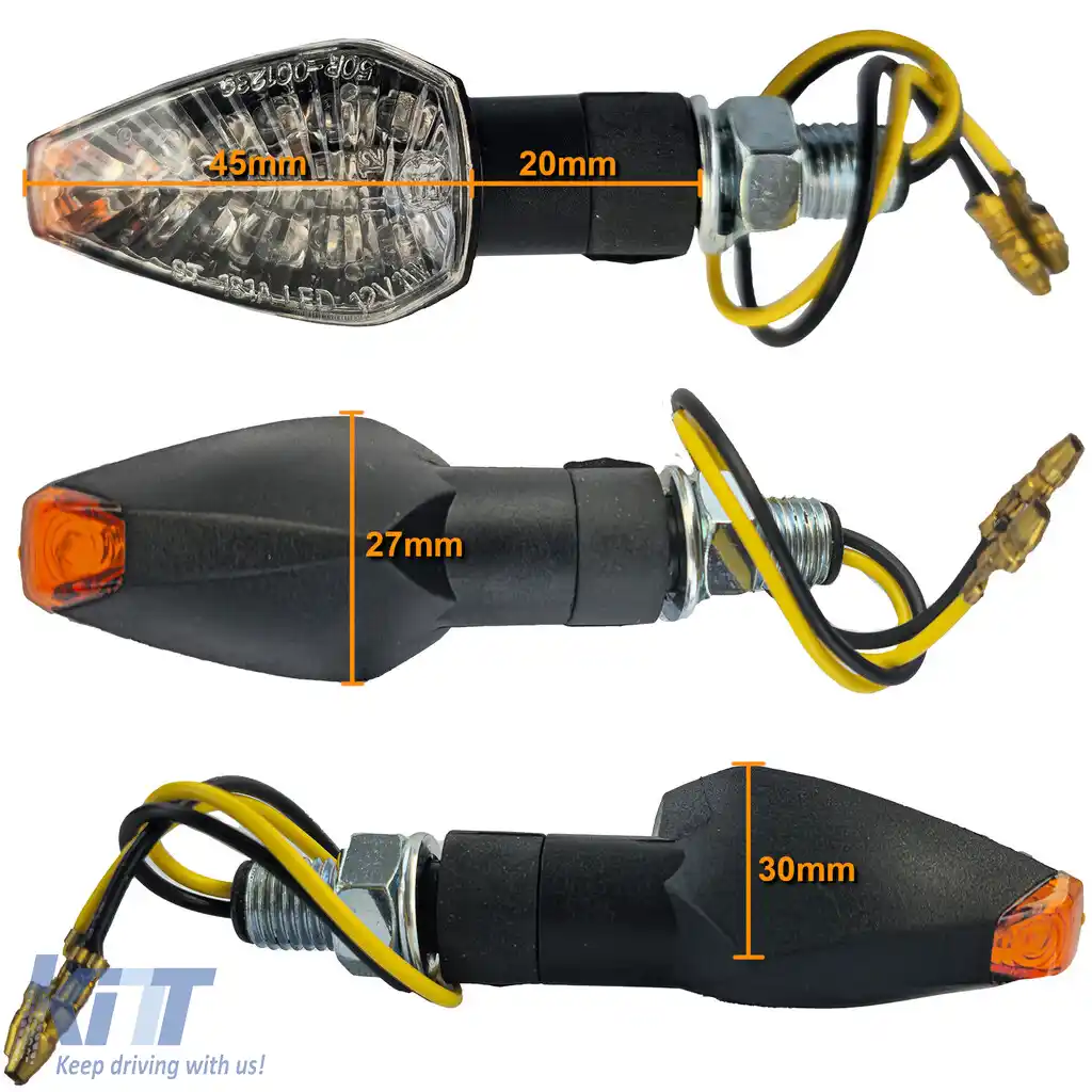 Semnalizator LED Mini pentru motocicletă Peak Universal Mini Indicator Negru cu E-Mark-image-6258406