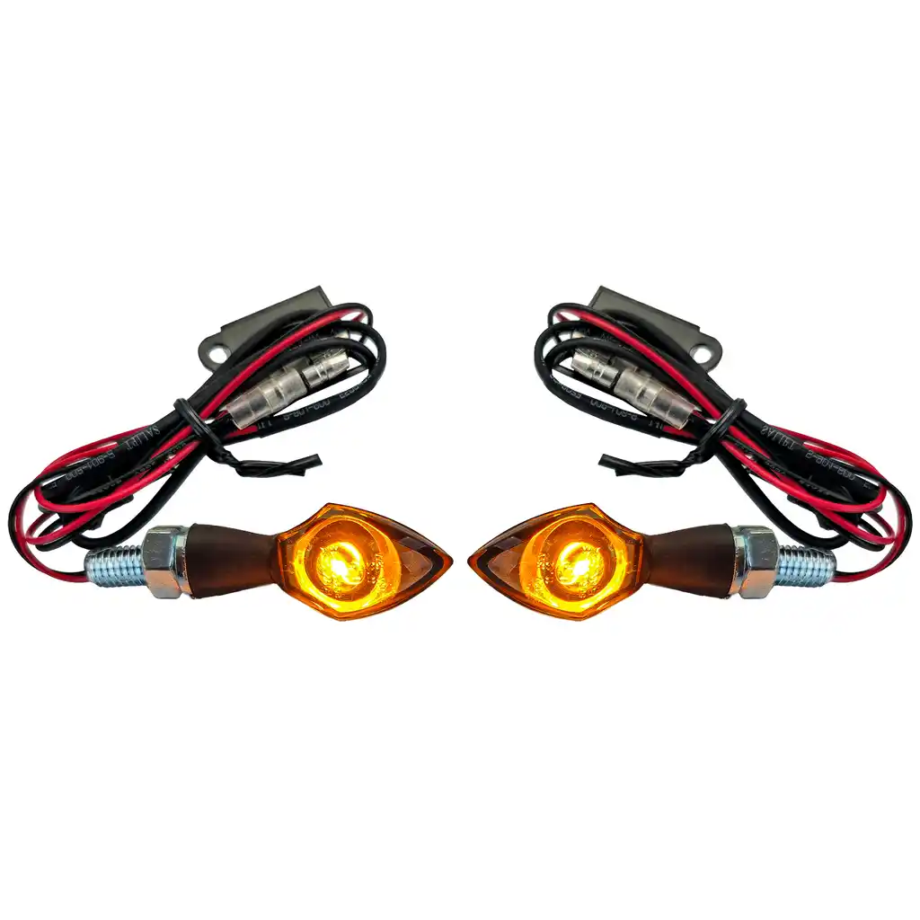 Semnalizator LED Mini pentru motocicletă Pen Head Personalizat Negru Mini Indicator cu E-Mark