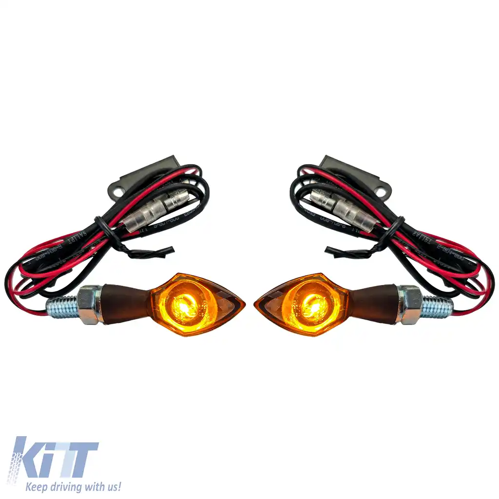 Semnalizator LED Mini pentru motocicletă Pen Head Personalizat Negru Mini Indicator cu E-Mark