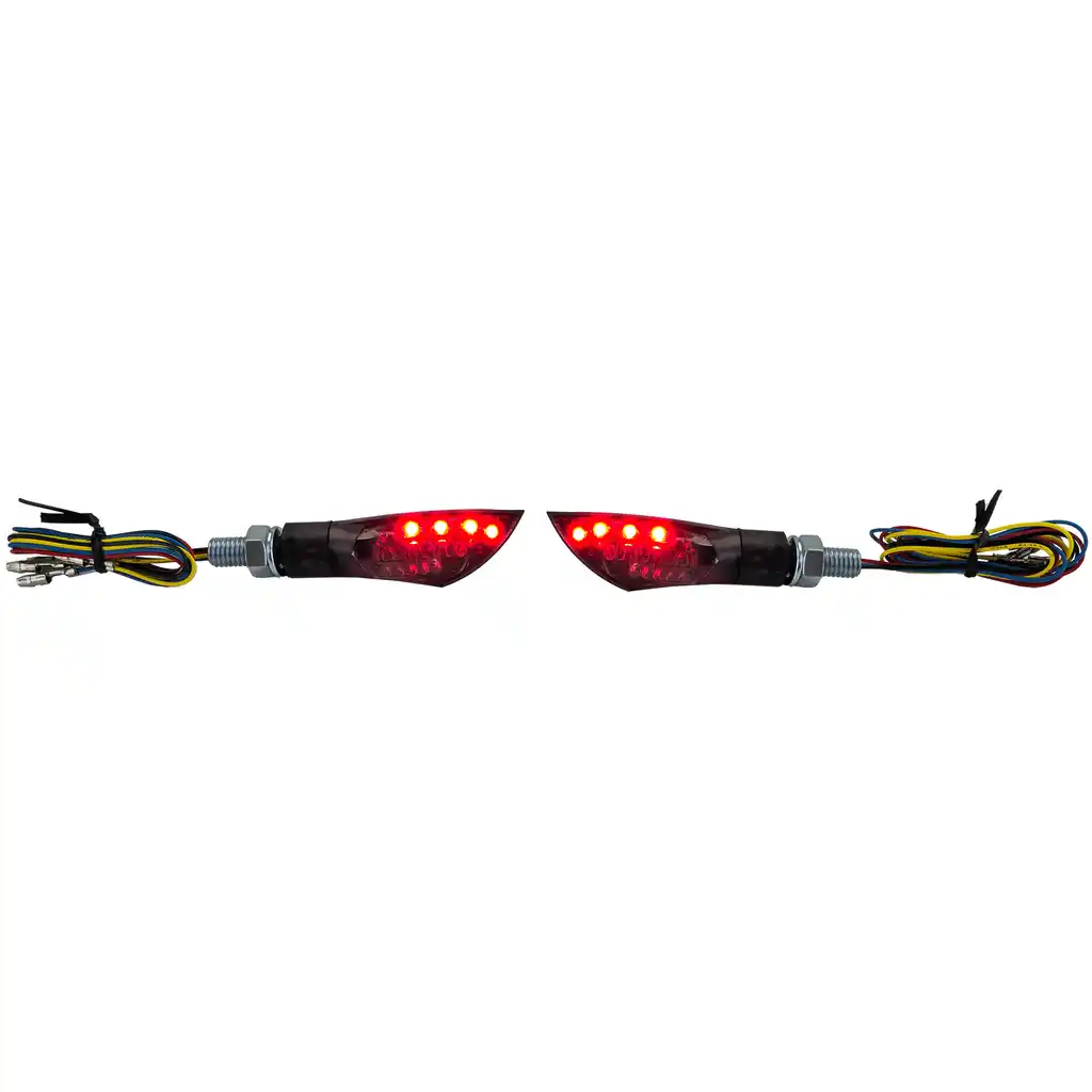 Semnalizator LED Mini pentru motocicletă, lumină de spate duală, universală, neagră, cu marcaj E