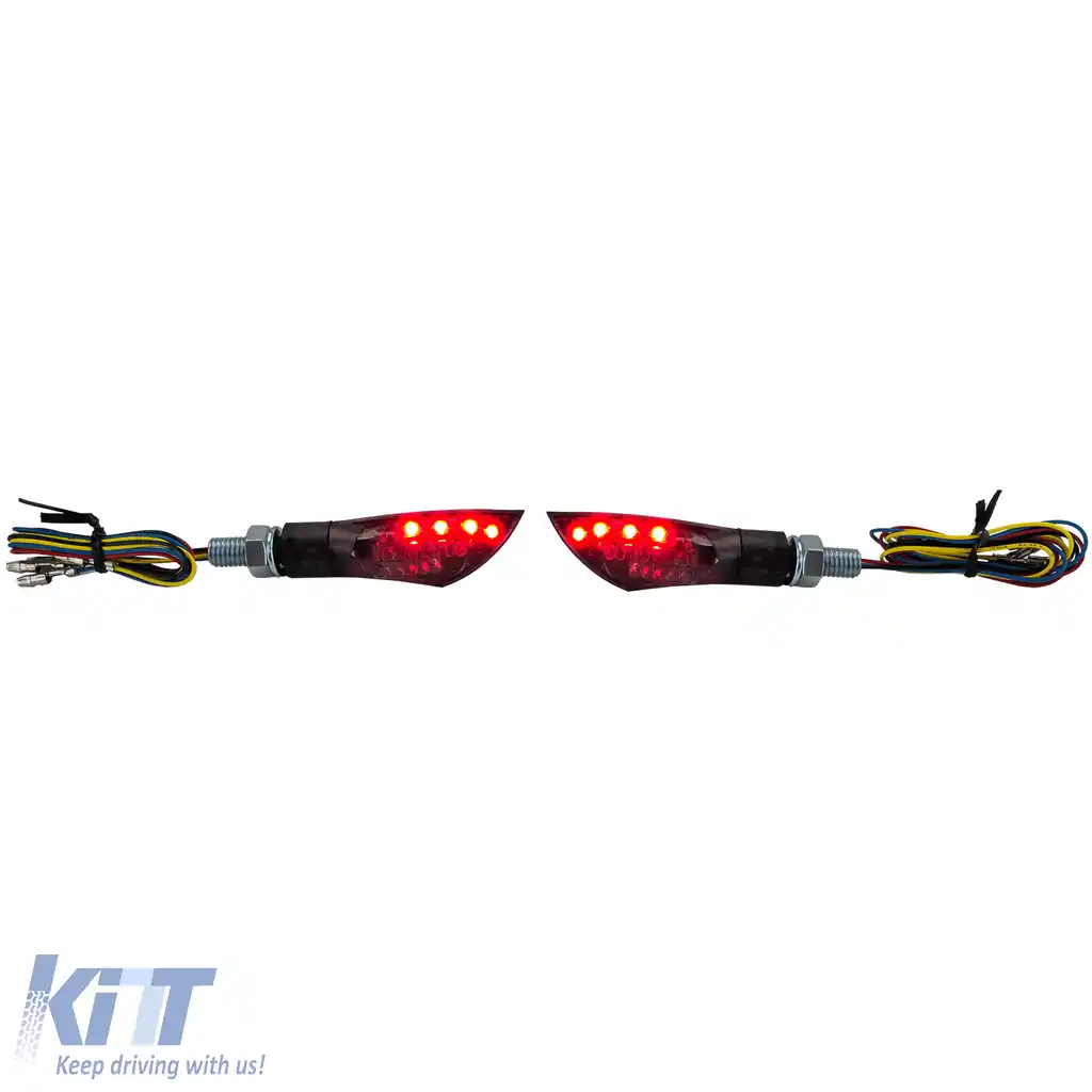 Semnalizator LED Mini pentru motocicletă, lumină spate duală universală, neagră, cu marcaj E