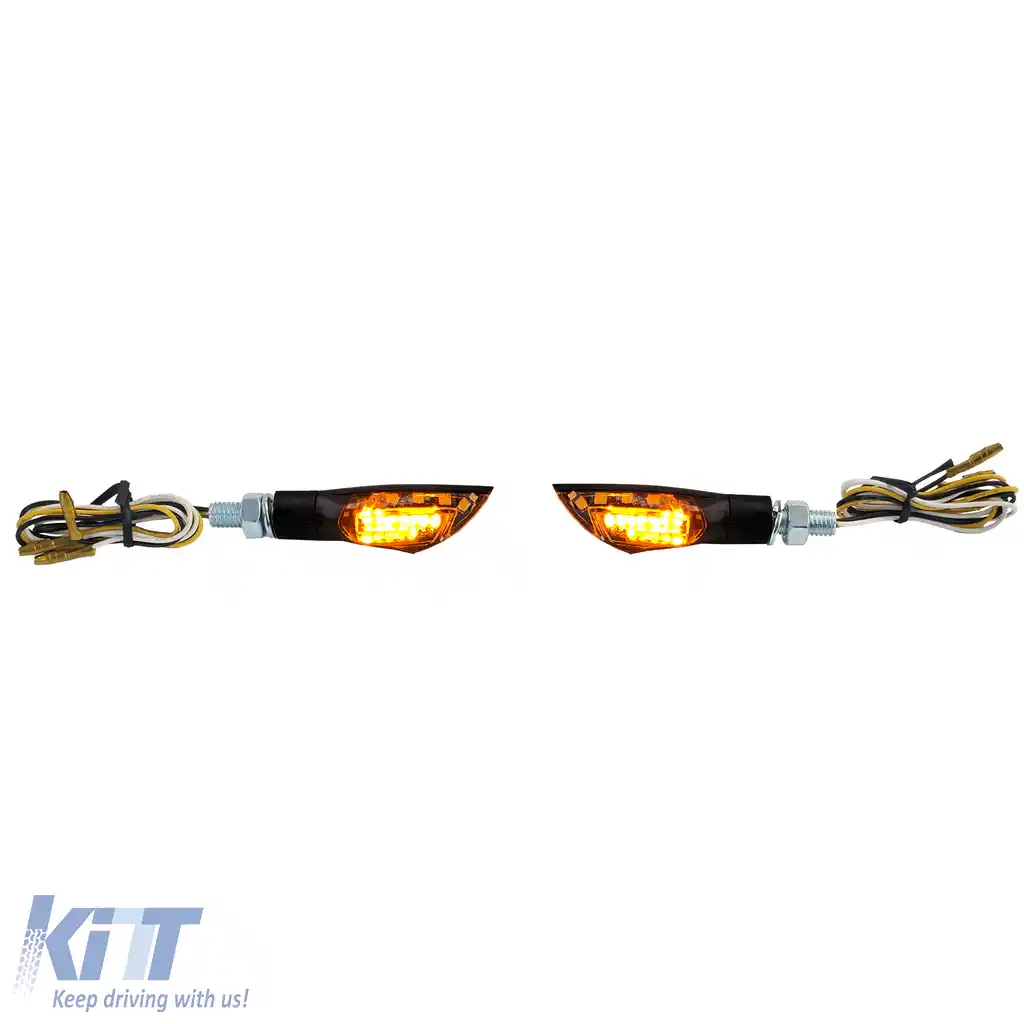 Semnalizator LED universal pentru motocicletă dual + lumină de poziție negru cu marcaj E
