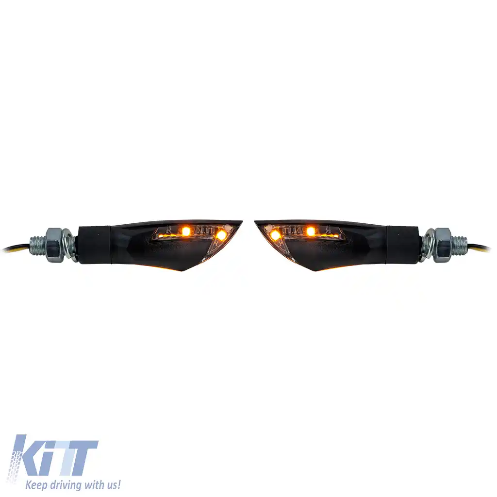 Semnalizator LED universal pentru motocicletă dual + lumină de poziție negru cu marcaj E-image-6258842
