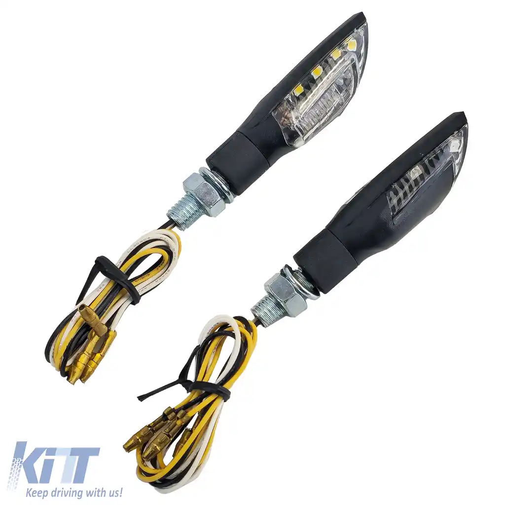 Semnalizator LED universal pentru motocicletă dual + lumină de poziție negru cu marcaj E-image-6258843