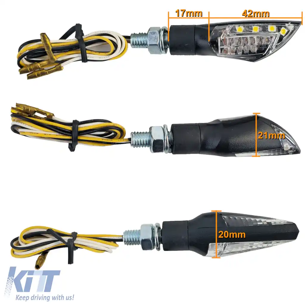 Semnalizator LED universal pentru motocicletă dual + lumină de poziție negru cu marcaj E-image-6258844