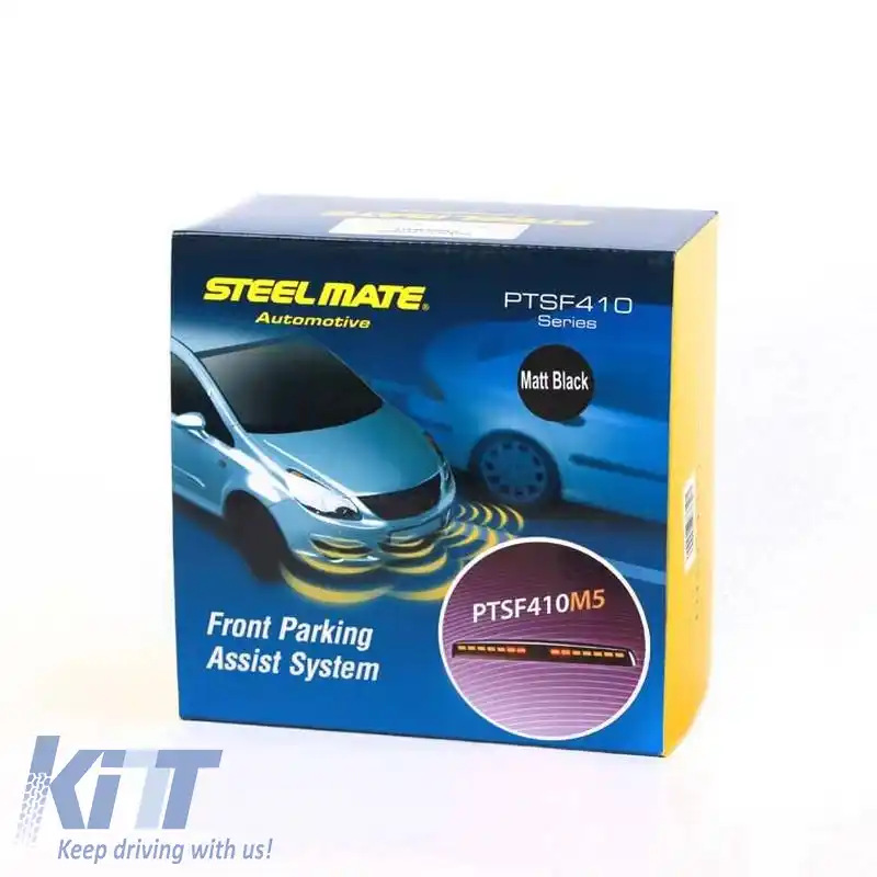 Senzor de Asistență la Parcare Frontal PDC cu 4 Senzori 18.5mm Mat Negru cu Ecran LCD Steelmate PTS410M5-F-image-6320252