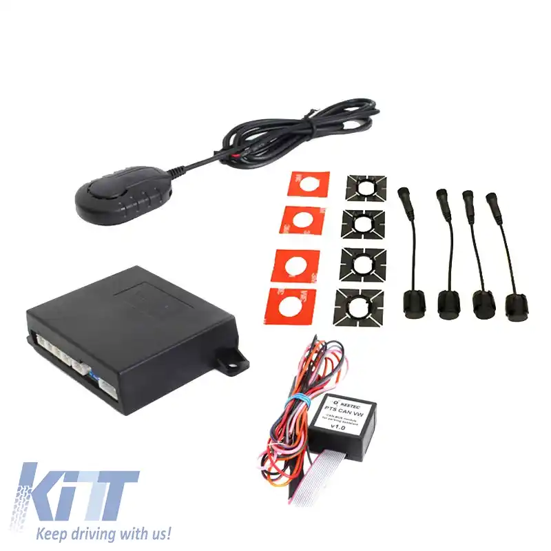Senzor de parcare PDC cu 4 senzori interni de 16mm, negru, cu buzzer Canbus Steelmate PTS410-VW BTI-image-6299563