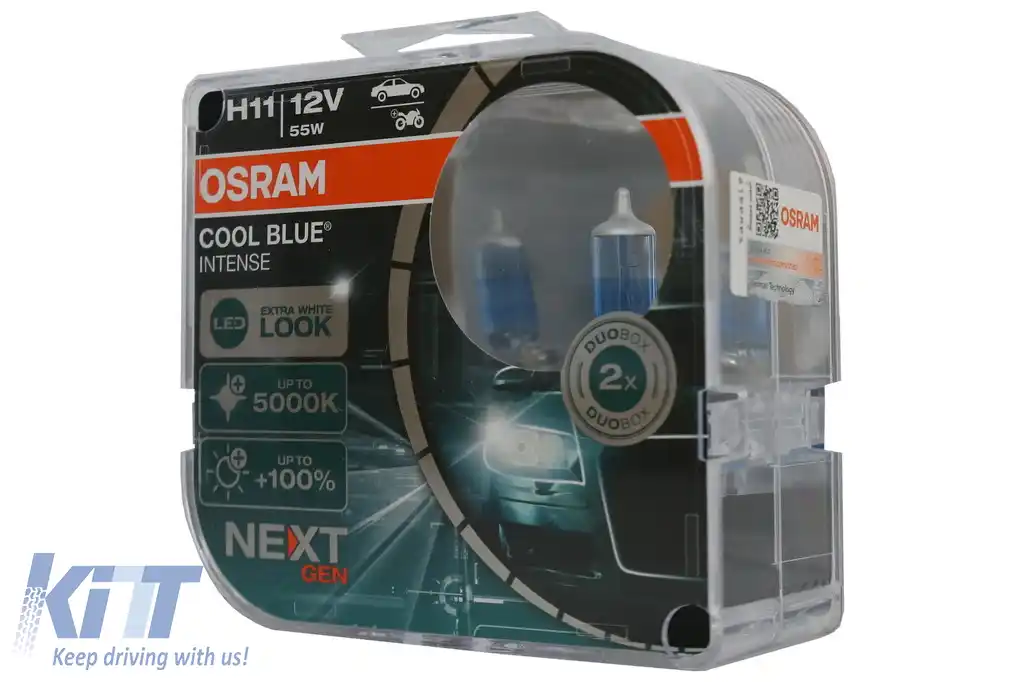 Set 2 Becuri Auto-Moto Halogen NEXT GEN Osram Cool Blue Intense H11 64211CBN-HCB 12V-image-6088723