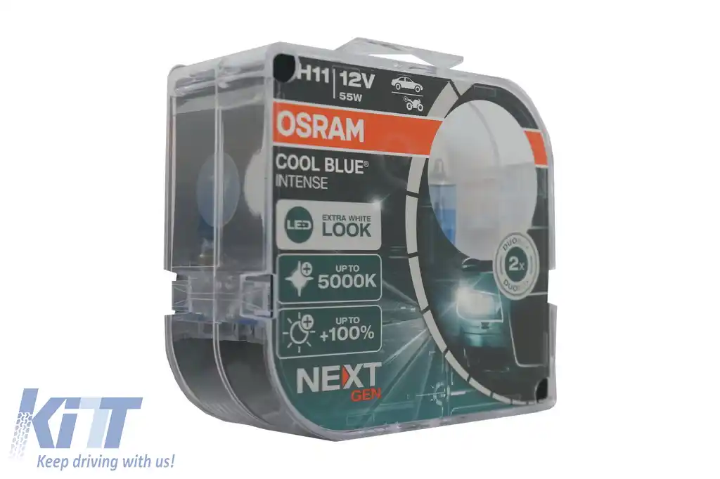 Set 2 Becuri Auto-Moto Halogen NEXT GEN Osram Cool Blue Intense H11 64211CBN-HCB 12V-image-6088724
