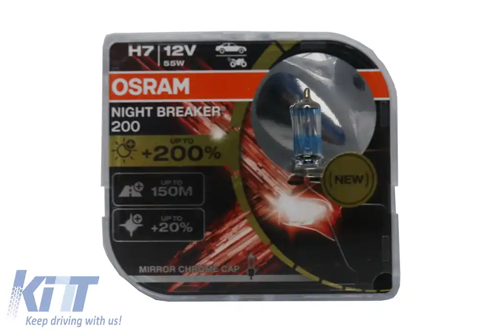 Set 2 Becuri Auto-Moto Halogen Osram Night Breaker Laser 200 64210NB200-HCB H7 12V 55W-image-6089464