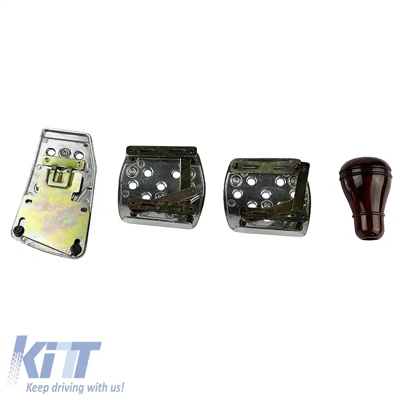 Set 5 Piese Kit Sport Deluxe Universal din Aluminiu pentru Pedale Maro-Silver-image-6307033