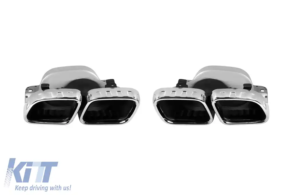 Set A Design tevi de evacuare cromate tip E63 GT potrivite pentru Mercedes E-Class W213 sedan, S213 break 2016-2022