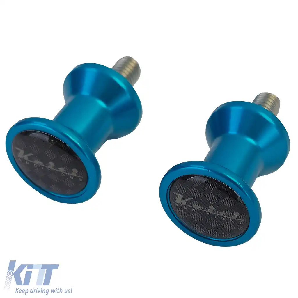 Set adaptor de montare pe stand pentru protecții swingarm Keiti Alu Bobbins Racing M8 Albastru
