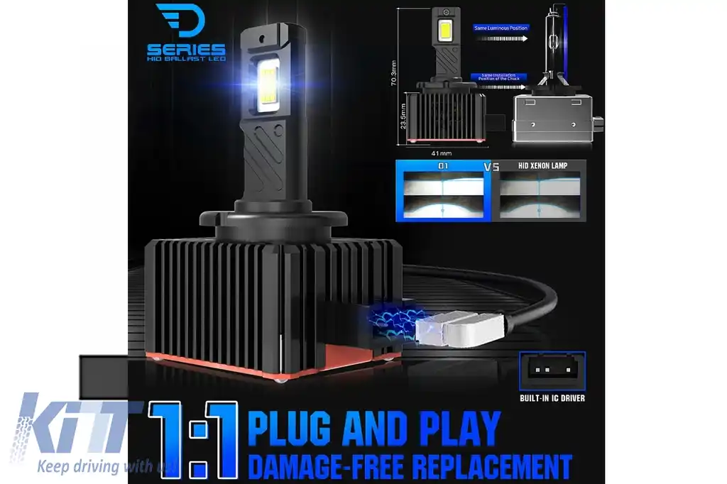 Set Becuri LED D3R Conversie Xenon-LED Seria D 6000K 4200LM High Power-image-6114989