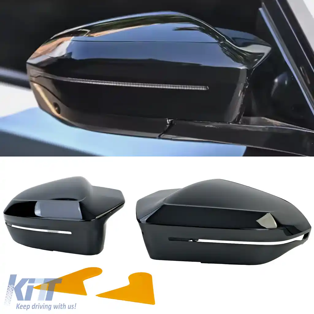 Set capac oglinzi pentru înlocuire Gloss Black se potrivește pentru BMW Seria 5 G60 G61 din 2023