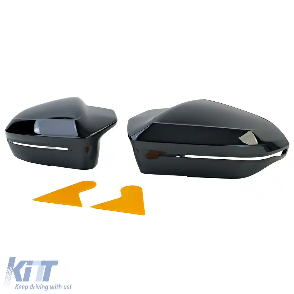 Set capac oglinzi pentru înlocuire Gloss Black se potrivește pentru BMW Seria 5 G60 G61 din 2023-image-6194774