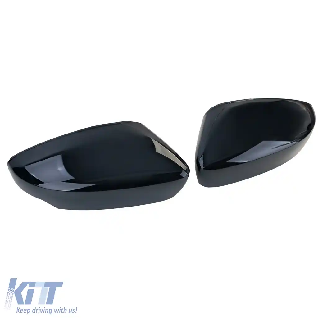 Set capacete oglinzi de înlocuire negru lucios, potrivit pentru Skoda Fabia NJ 2014-2022-image-6277991