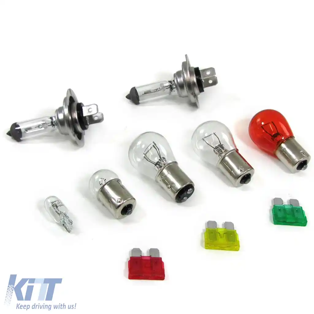 Set de 10 piese cu becuri și siguranțe 12 Volt H7 S25 G18 T10