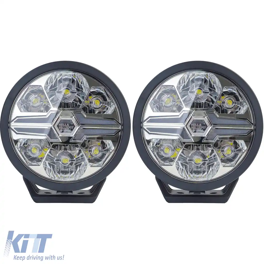 Set de 2 piese HELLA VALUEFIT Faruri auxiliare cu LED pentru faza lungă Black Blade 9˝ Rotund Legale-image-6207626