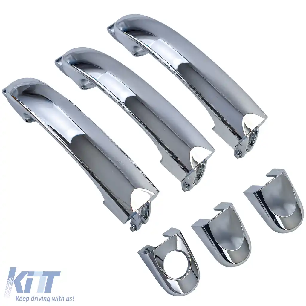 Set de 3 manere exterioare de ușă din crom pentru înlocuire, potrivit pentru VW Bus T5 03-09