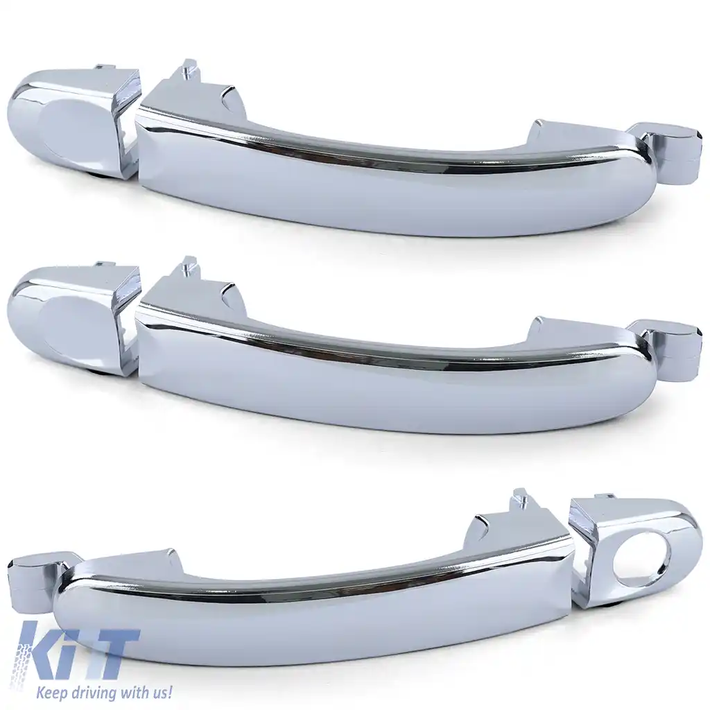 Set de 3 manere exterioare de ușă din crom pentru înlocuire, potrivit pentru VW Bus T5 03-09-image-6207228