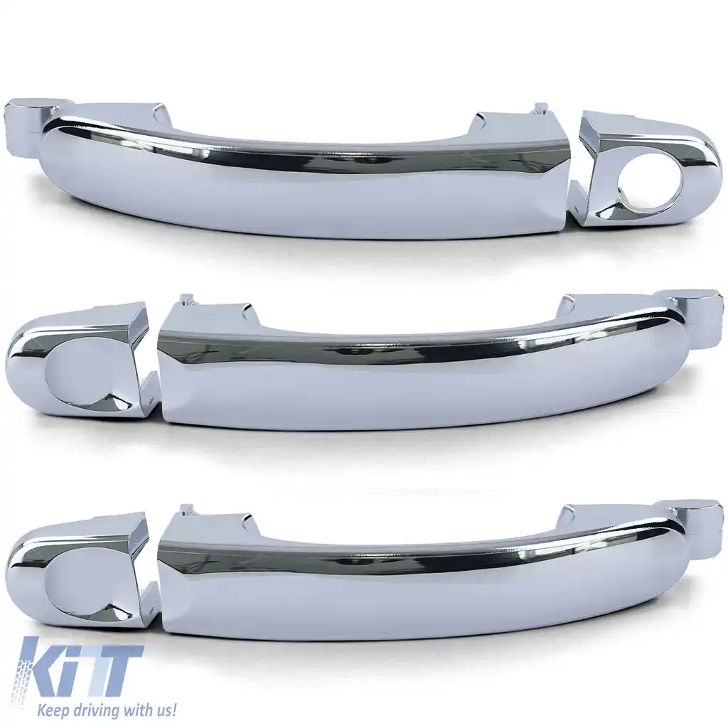 Set de 3 manere exterioare de ușă din crom pentru înlocuire, potrivit pentru VW Bus T5 03-09-image-6207229