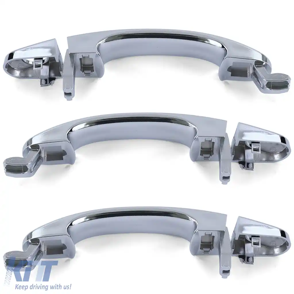 Set de 3 manere exterioare de ușă din crom pentru înlocuire, potrivit pentru VW Bus T5 03-09-image-6207230