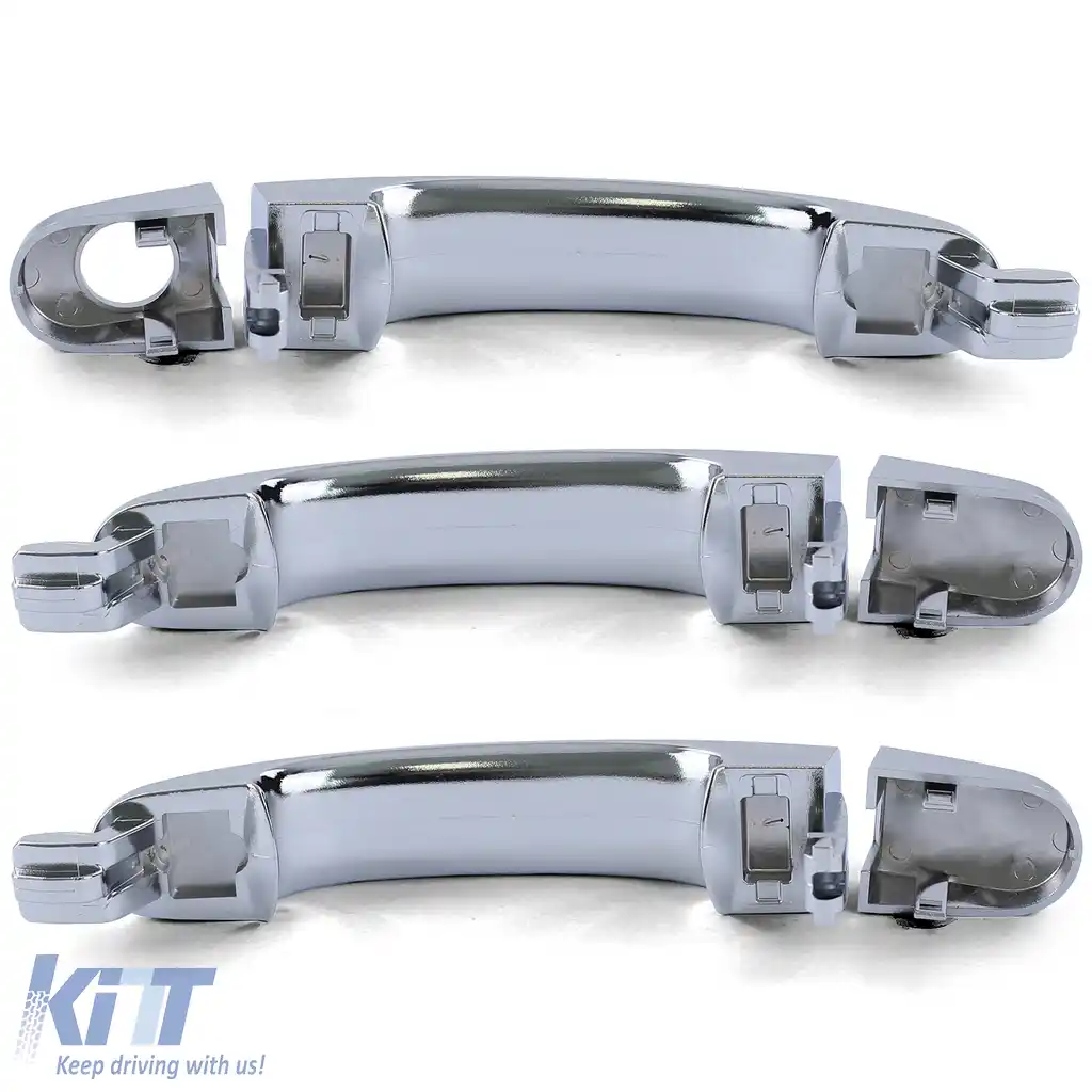 Set de 3 manere exterioare de ușă din crom pentru înlocuire, potrivit pentru VW Bus T5 03-09-image-6207231