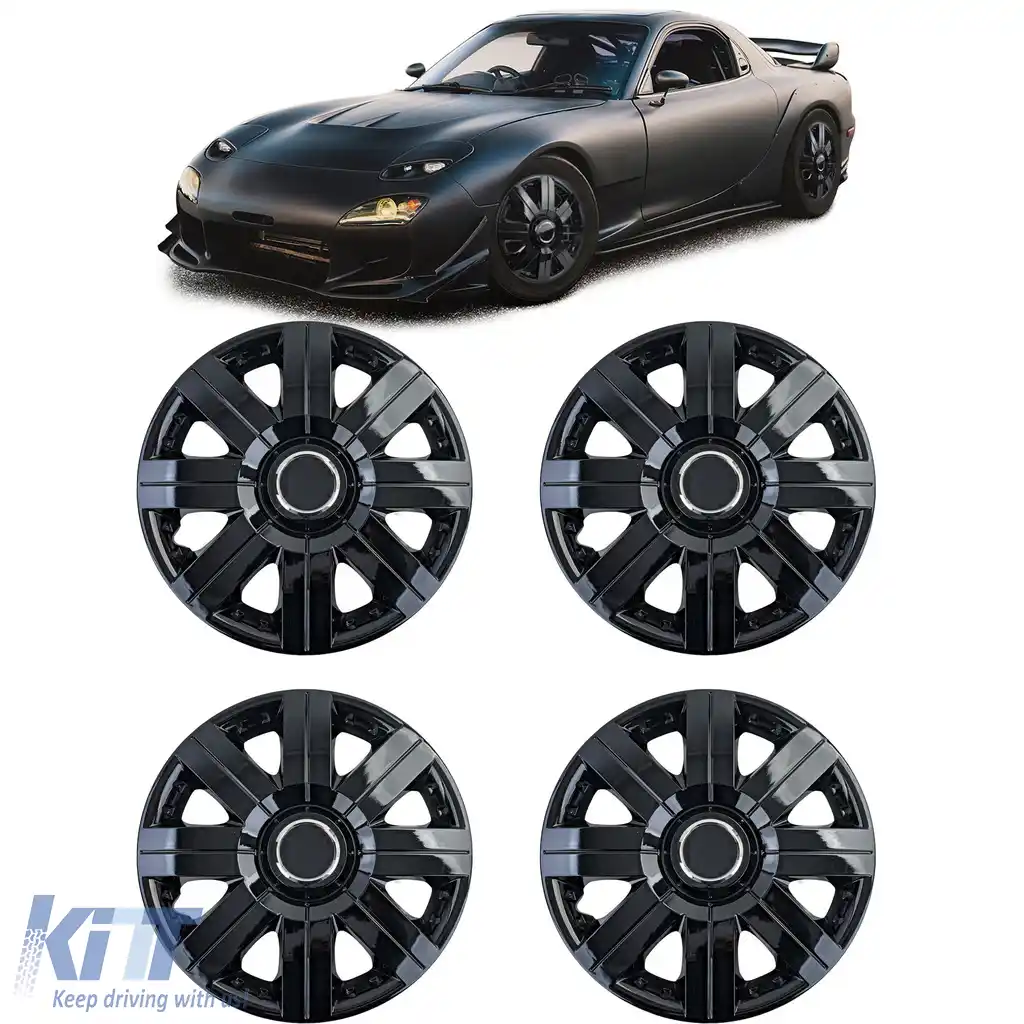 Set de 4 capace Tenzo-R II de 16 inch, lucios, pentru jante din oțel