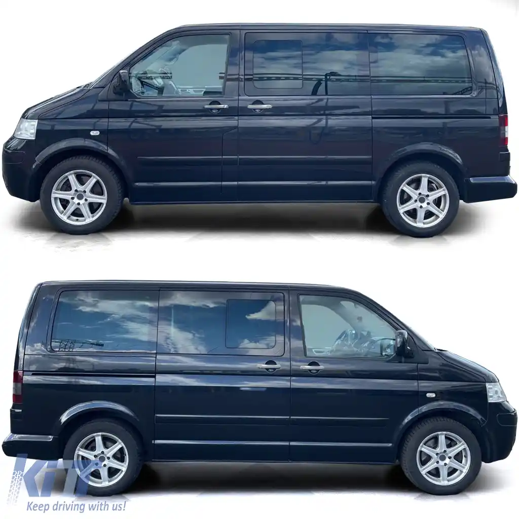 Set de 4 mânere exterioare de ușă din crom pentru înlocuire, potrivit pentru VW Bus T5 03-09 Multivan-image-6193331