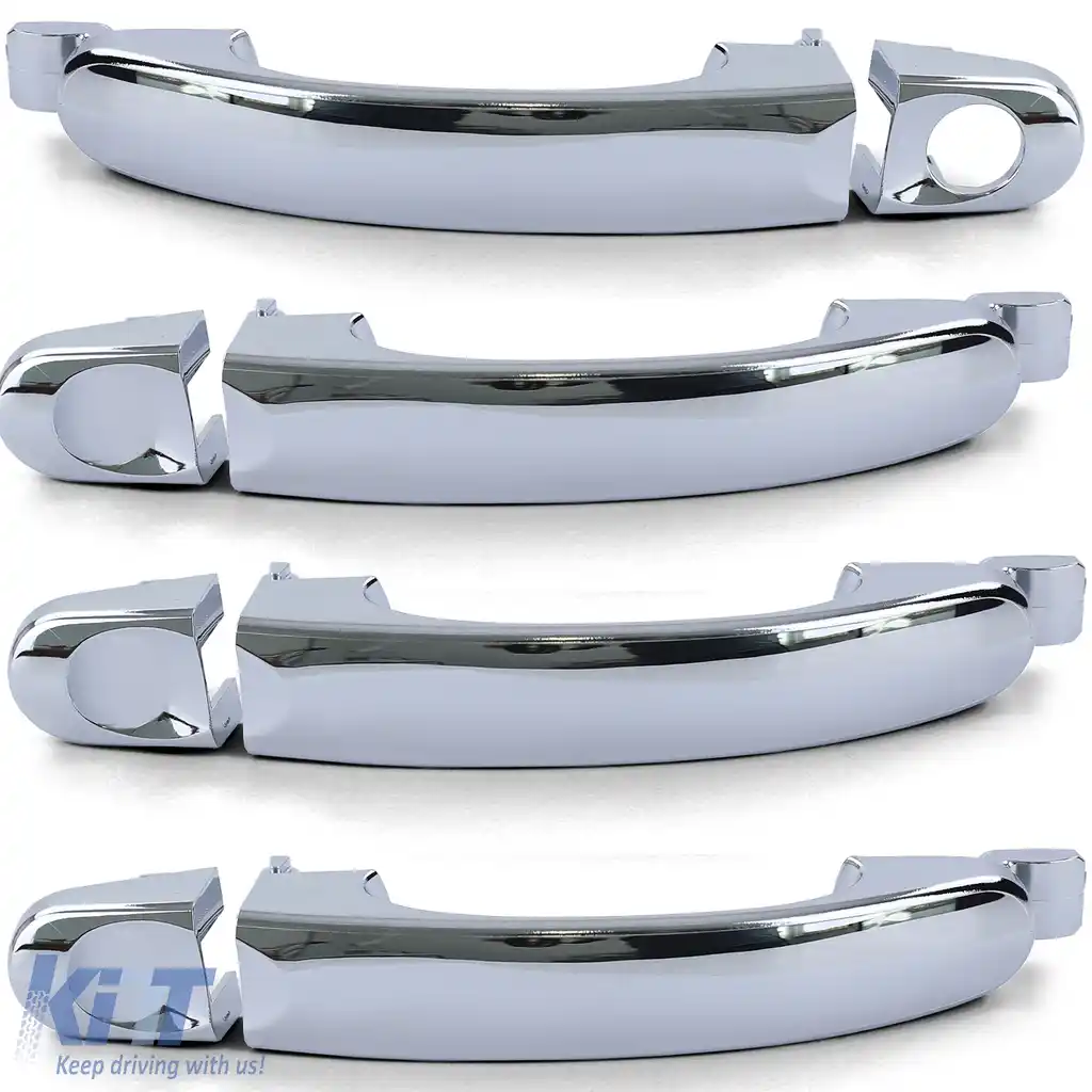 Set de 4 mânere exterioare de ușă din crom pentru înlocuire, potrivit pentru VW Bus T5 03-09 Multivan-image-6193333