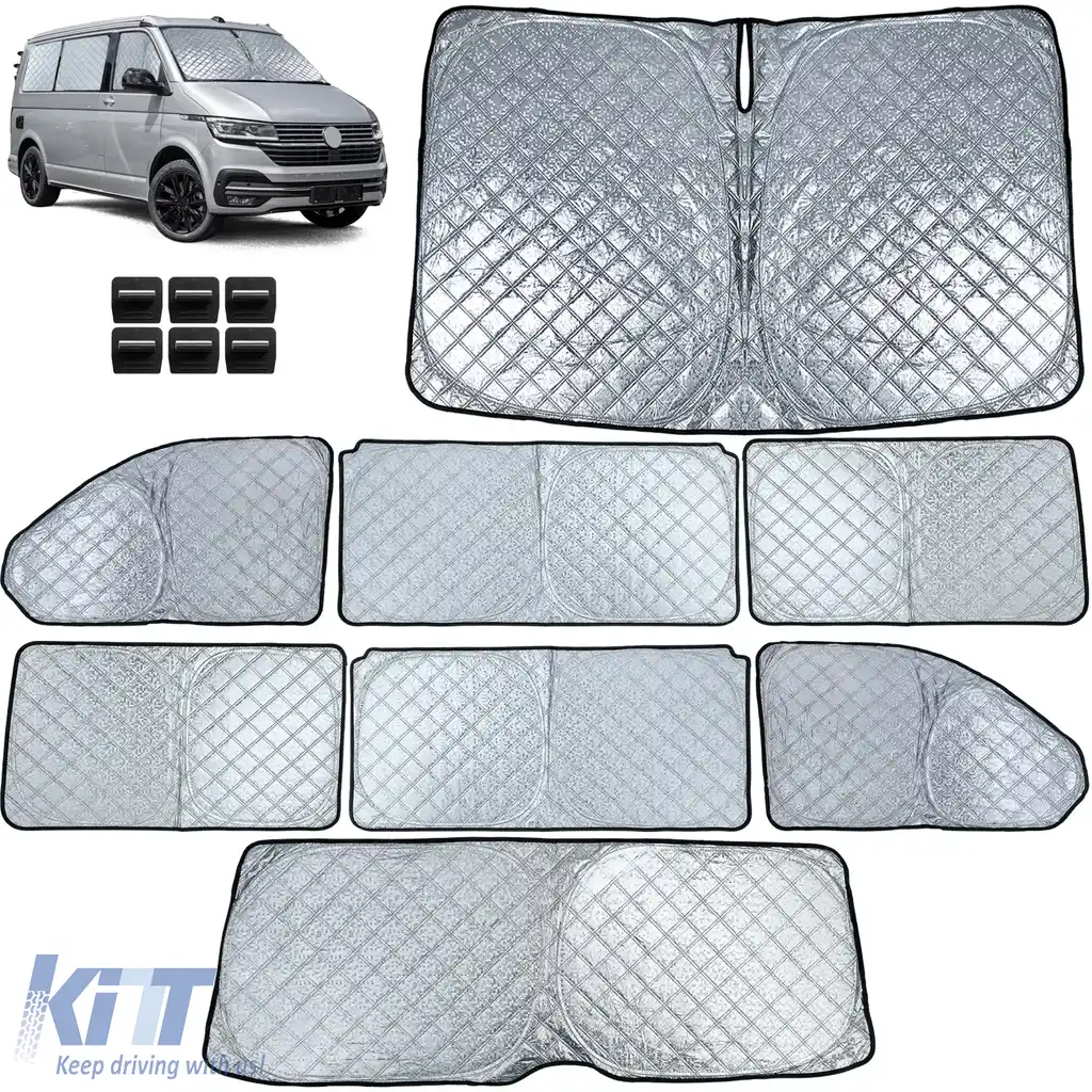 Set de 8 piese pentru parasolar blackout, potrivit pentru VW Bus Transporter T6.1 din 2019