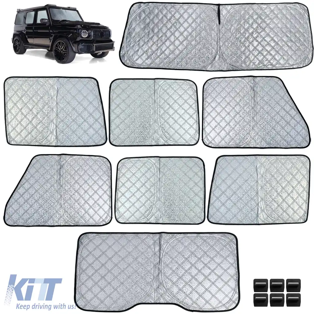 Set de 8 piese pentru protecție solară blackout, potrivit pentru Mercedes G-Class W463 2018-2024