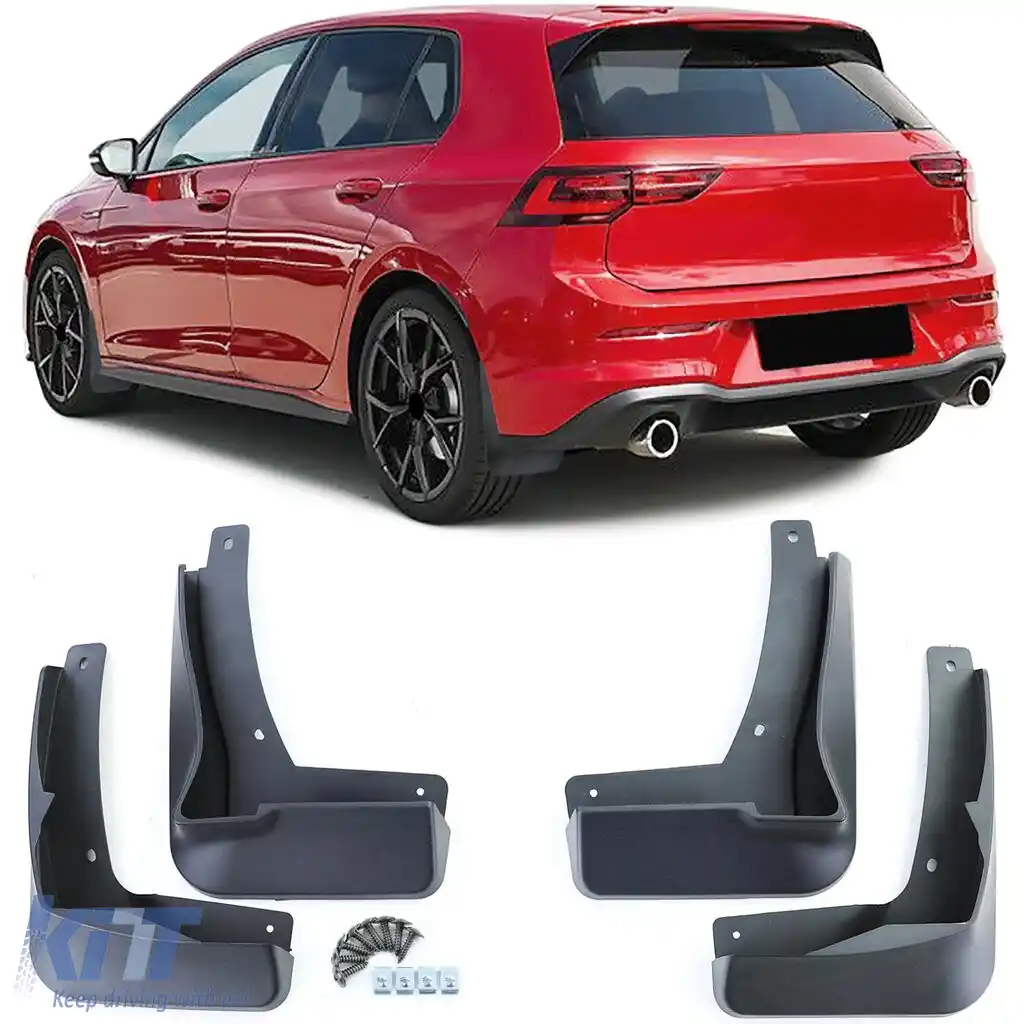 Set de apărători de noroi față și spate negre, potrivite pentru VW Golf 8 cu R-Line din 19