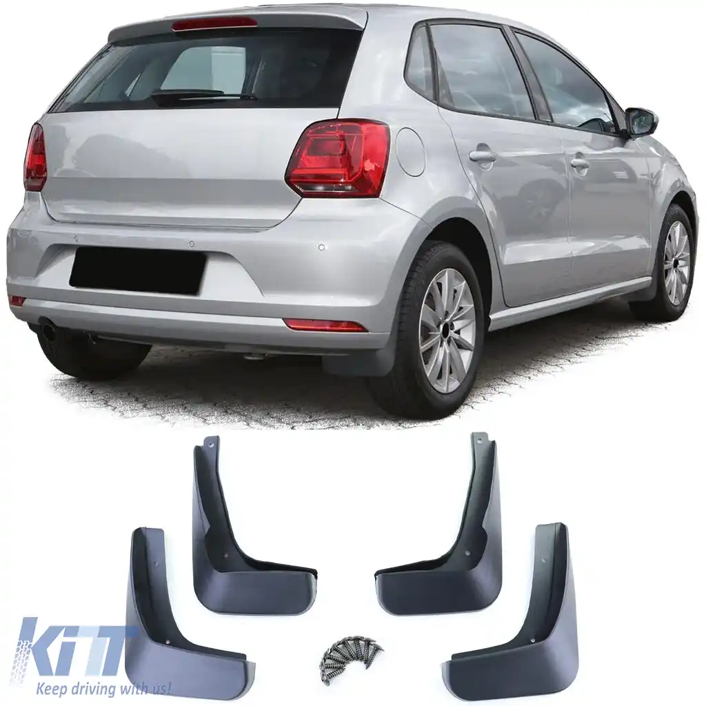 Set de apărători de noroi față și spate, negre, potrivite pentru VW Polo 5 facelift 6C din 14-17