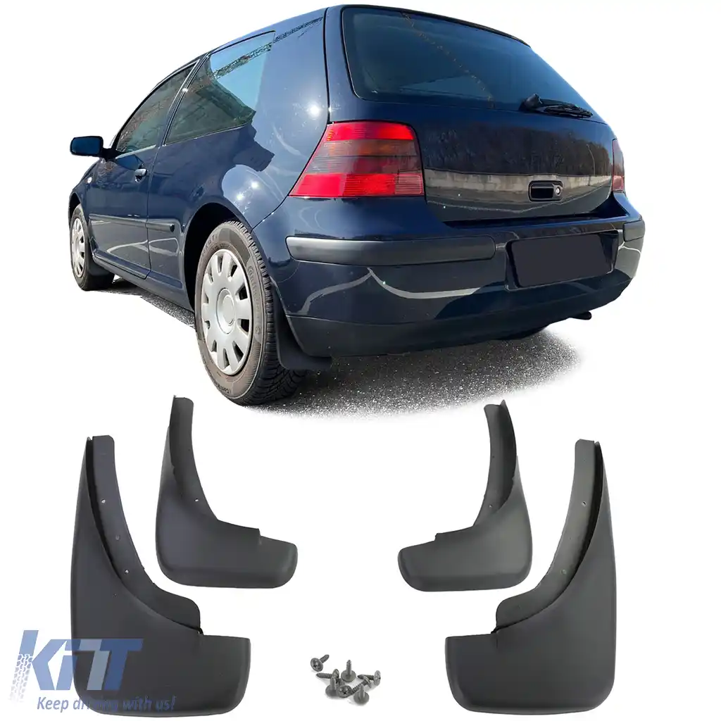 Set de apărători de noroi față și spate, negre, potrivite pentru VW Golf 4 97-06, Golf 5 05-09
