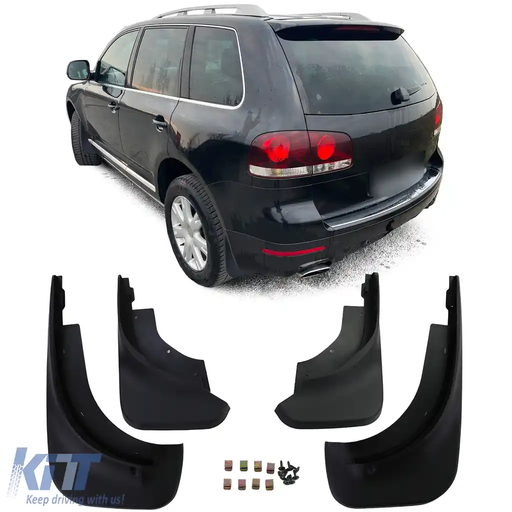 Set de apărători de noroi față și spate negre, potrivite pentru VW Touareg I 7L 2002-2010