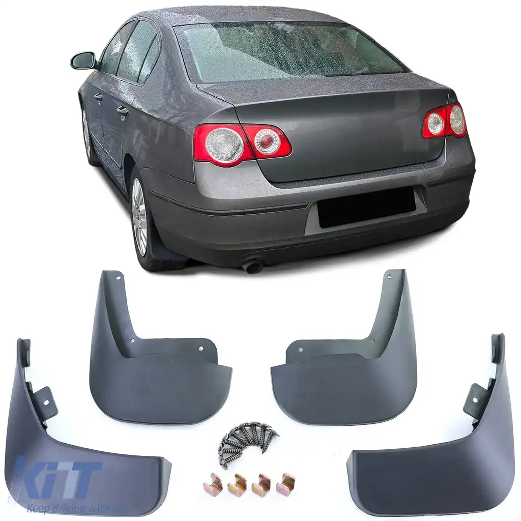 Set de aripi de noroi față și spate, negre, potrivite pentru VW Passat B6 3C 05-10