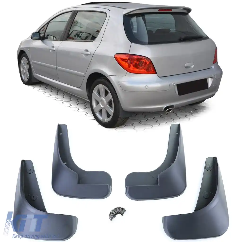 Set de aripi față și spate negre, potrivit pentru Peugeot 307 5 uși SW CC 00-09