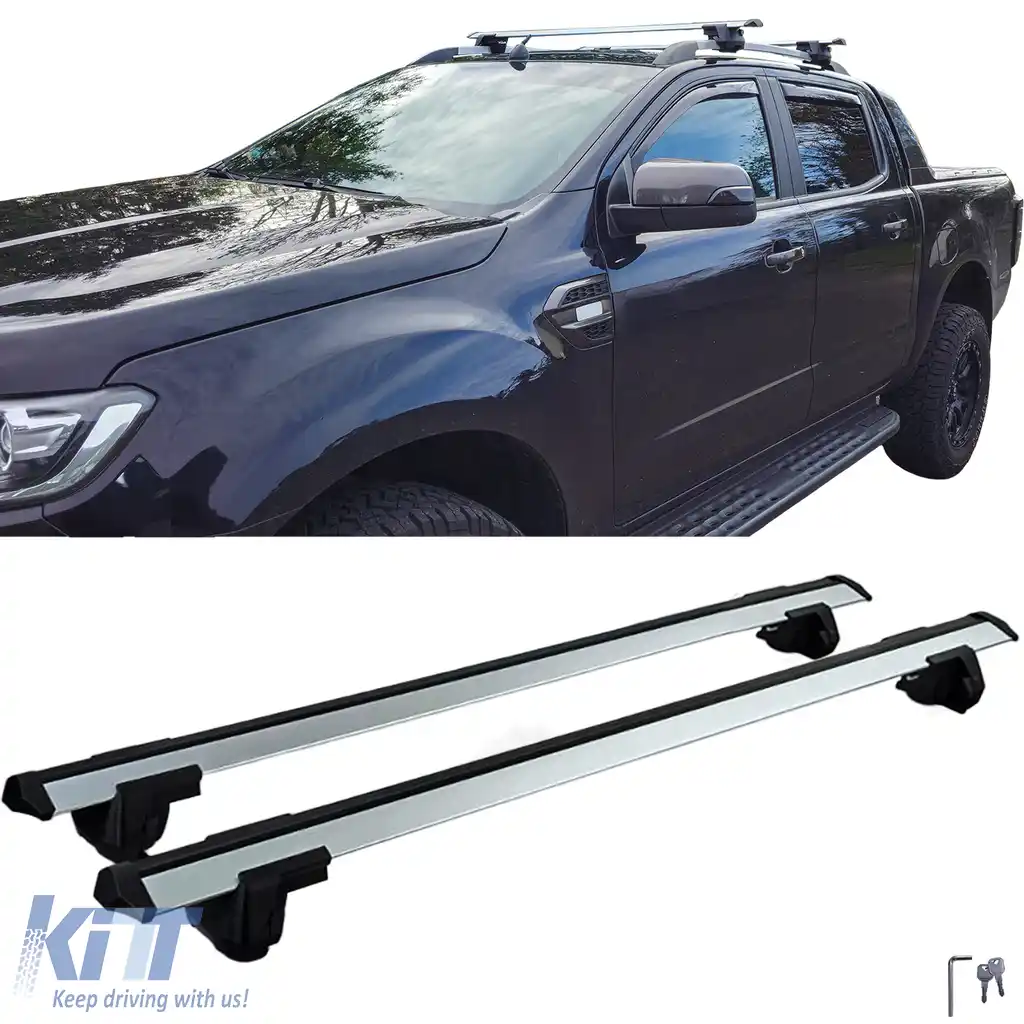 Set de bare transversale din aluminiu pentru șinele de acoperiș, potrivit pentru Ford Ranger T6 T7 T8 2012-2022