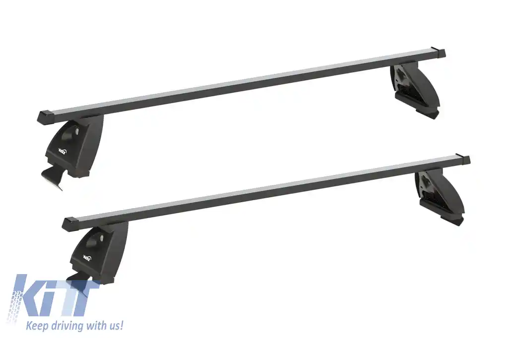 Set de bare transversale Hakr seria Rods potrivit pentru Skoda Octavia Liftback 2004-2012 pentru modelul fără șine de acoperiș din fabrică, negre, 2 bucăți