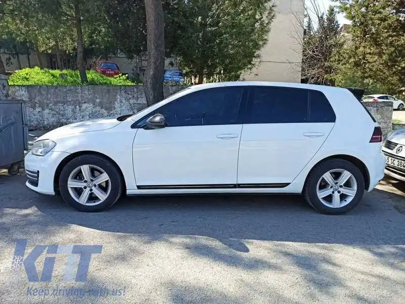 Set de benzi pentru uși potrivit pentru VW Golf VII (7) 2013-2020 4 Uși Autoadezive Negre Lucioase 4 Buc.-image-6315664