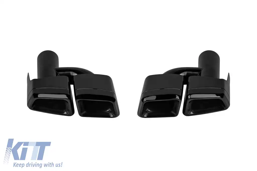 Set de capace de evacuare negre tip AMG, potrivite pentru Mercedes C-Class W204 2011-2014, E-Class W212 2006-2013, S-Class W221 2005-2013, CLS C218 2010-2018, stânga și dreapta