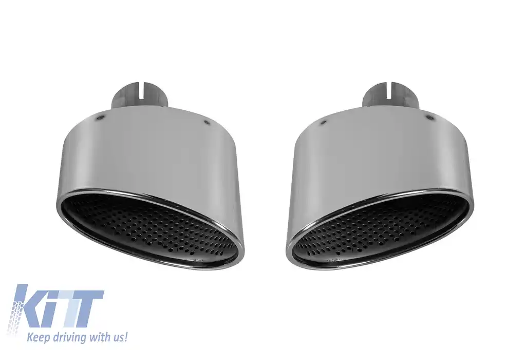 Set de capete cromate tip RS potrivit pentru Audi A3 Sportback 2017-2020, A4 după 2015, A5 Sportback, Coupe, Cabrio după 2016