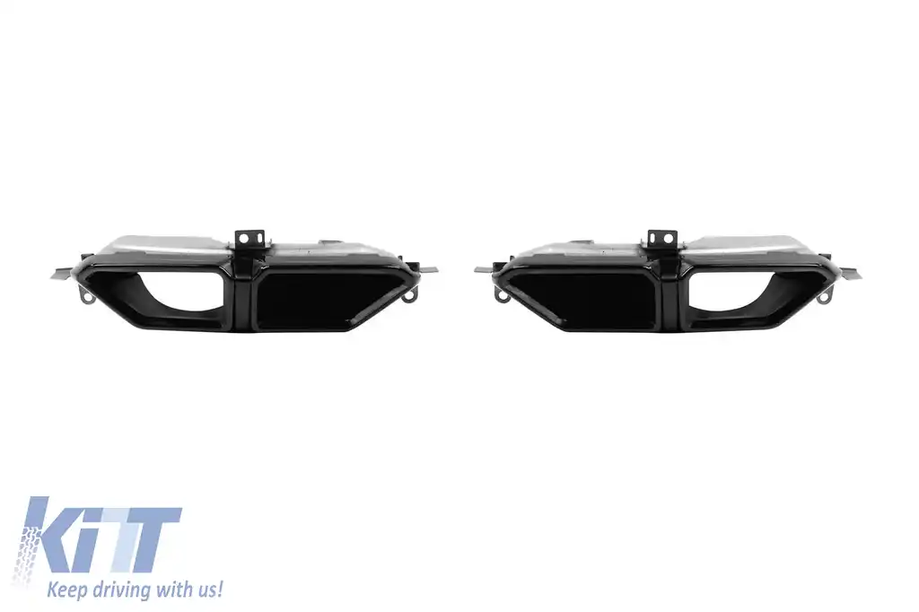 Set de capete negre tip 760 potrivit pentru BMW Seria 7 G70 după 2023, pentru modelul echipat cu difuzor M