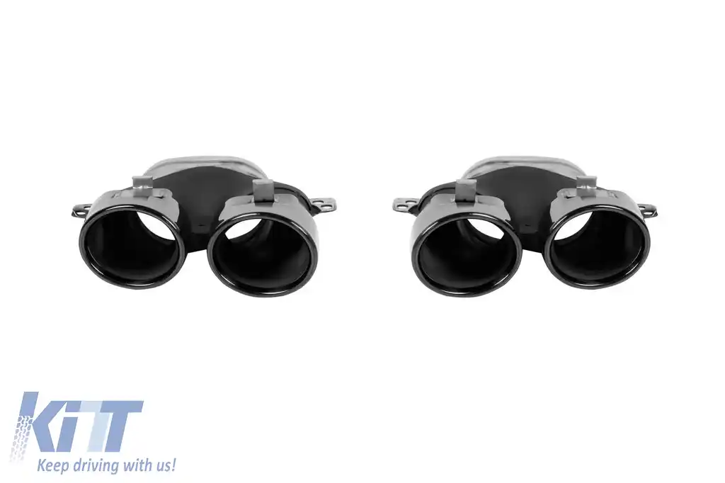 Set de capete negre tip A Design potrivit pentru Mercedes C-Class W205 după 2013, E-Class W213 după 2016, CLS C257 după 2018