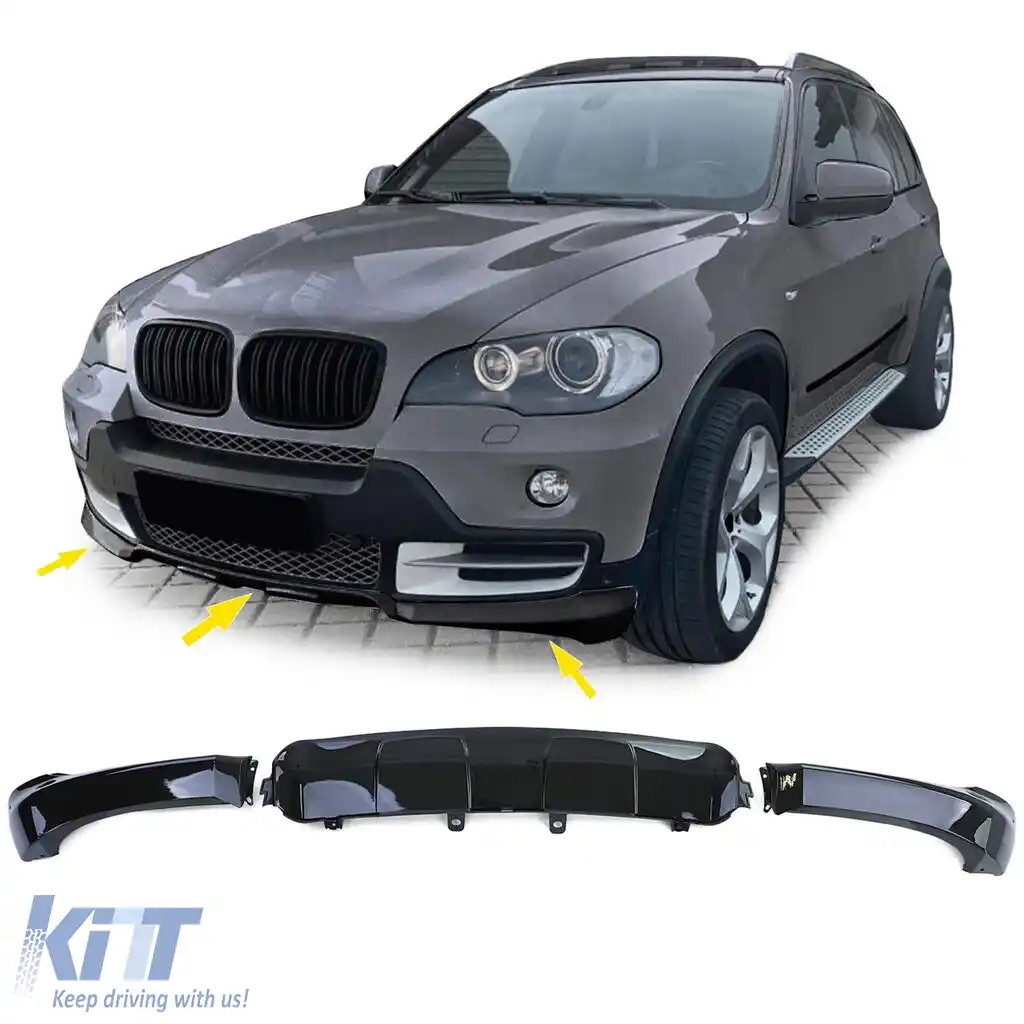 Set de caroserie performant, kit complet, față și spate, negru lucios, potrivit pentru BMW X5 E70 07-10-image-6207411