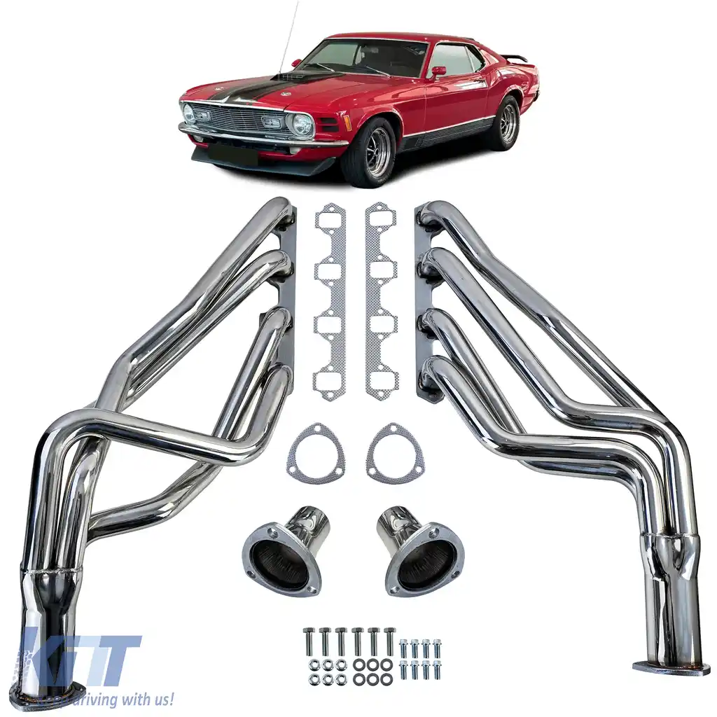 image-38-Set de colectoare 4-in-1 din oțel inoxidabil, potrivit pentru Ford Mustang SBF 64-73 289 302 351W