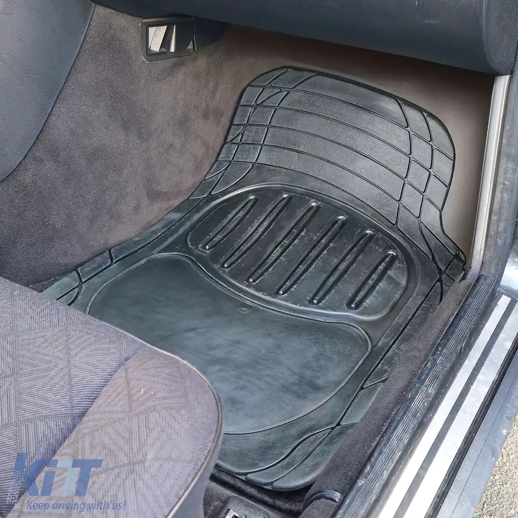 Set de covorașe din cauciuc negre universale, potrivite pentru mașini și furgonete-image-6197864