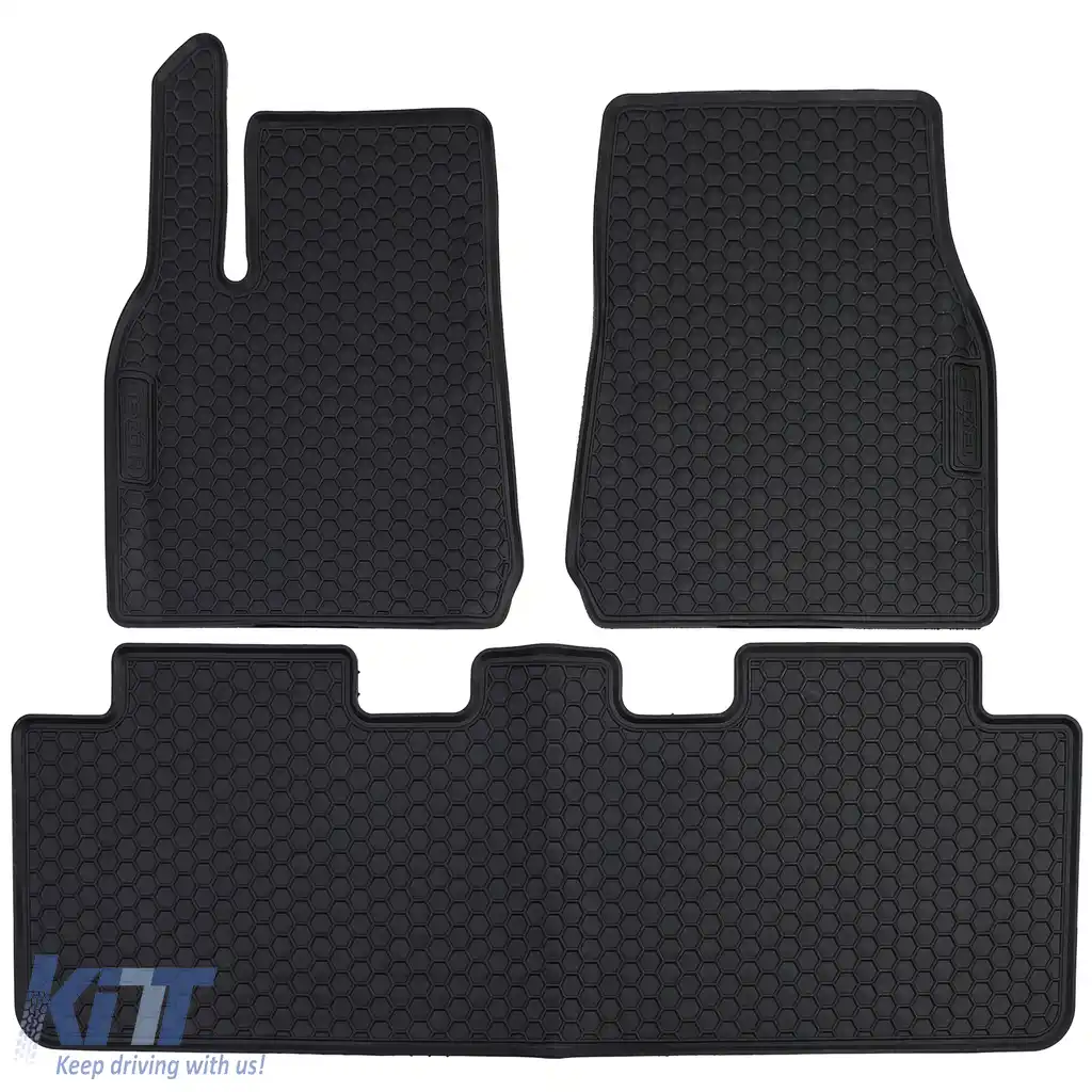 Set de covorașe din cauciuc pentru mașină, negre, premium, potrivit pentru Tesla Model Y din 2020-image-6193906